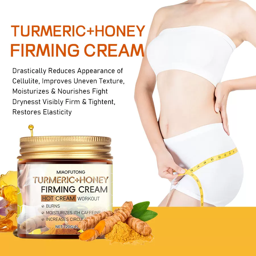跨境热销Hot Cream姜黄按摩霜身体按摩发热膏纤体小蛮腰提拉紧致