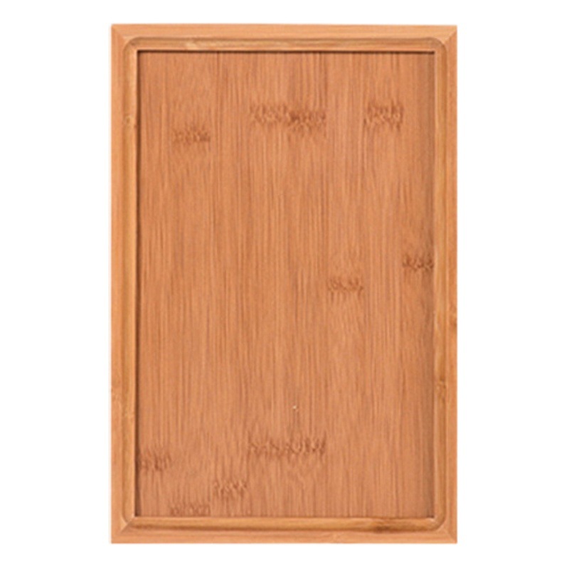 Bandeja de bambú rectangular taza de té con mango hotel restaurante bandeja binaural pastelería pan placa de madera