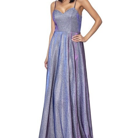 2025 Cross-Border New Amazon Deep V Suspender Shiny Gradient Suspender Party Off-Shoulder Banquet Long Skirt Evening Dress