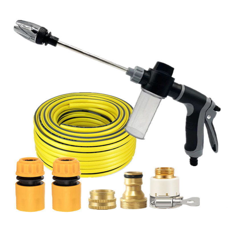 Ventas directas de fábrica para pistolas de poste largo transfronterizas, pistolas de agua para lavado de autos, herramientas de lavado de autos para el hogar, varillas de metal alargadas, pistolas de manija recubierta de goma