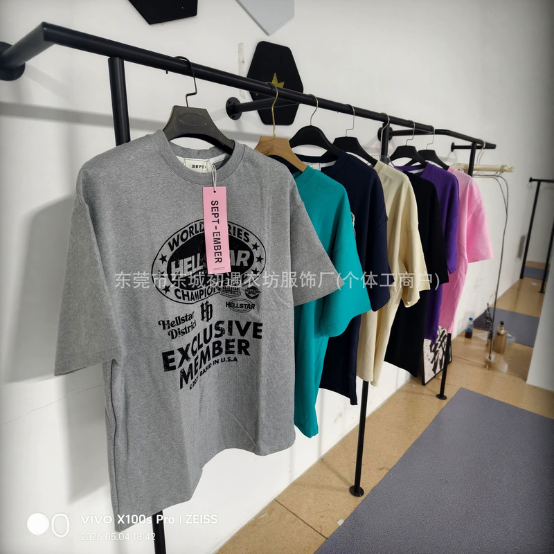 400g Heavyweight Pure Cotton American-Style Trendy Printed Short-Sleeve T-Shirt, Unisex, All-Season, Loose Fit, Trendy Brand, Popular Cross-Border Item 400g Heavyweight Pure Cotton American-Style Trendy Printed Short-Sleeve T-Shirt, Unisex, All-Season, Loose Fit, Trendy Brand, Popular Cross-Border Item