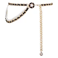 2022 новый стиль Chanel стиль металлическая поясная цепочка женское платье Декоративный костюм тонкий пояс французская тканая жемчужная поясная цепочка