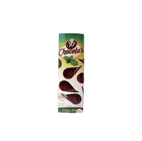 Mint flavored chocolate crispy piece