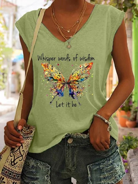 Women's T-shirt Short Sleeve T-Shirts Printing Simple Style Letter Butterfly display picture 2