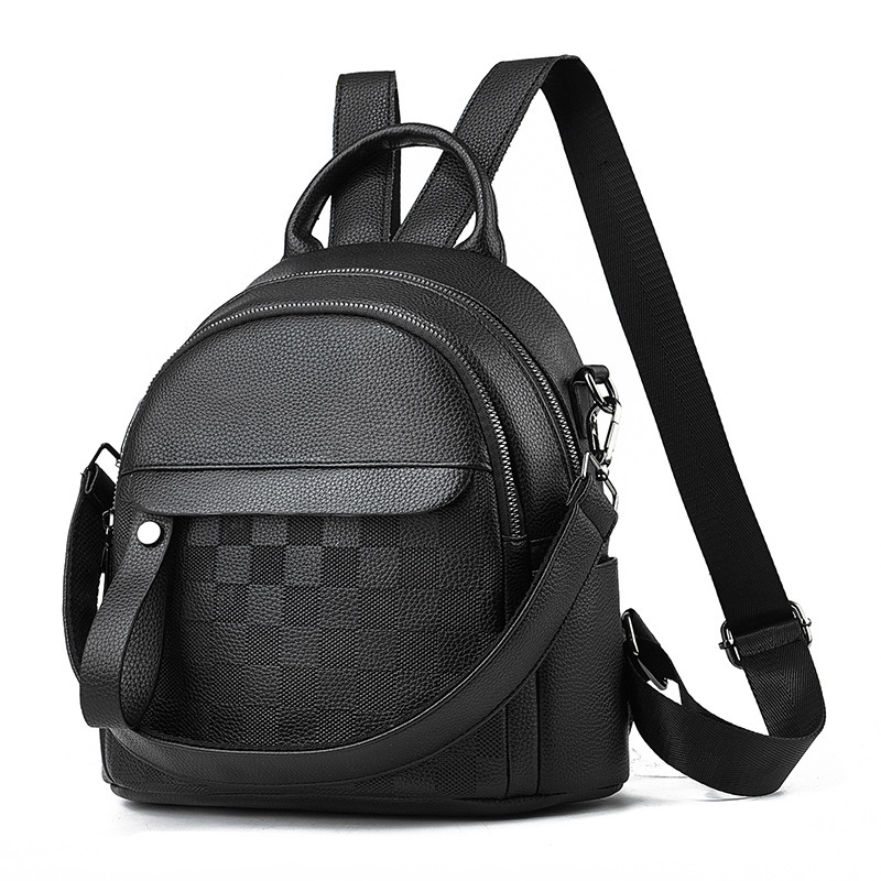 Mochila pequeña texturizada para mujeres de mediana edad, mochila escolar suave, bolso de doble propósito, bolso de un solo hombro y de doble hombro, gran capacidad, bolsos de nuevo estilo para mujer.