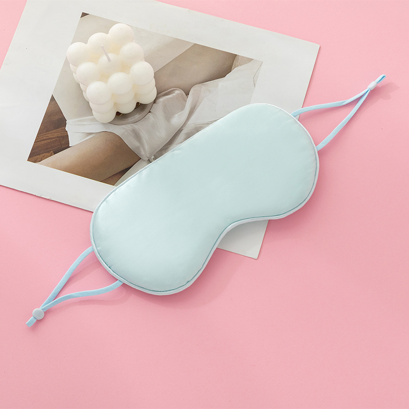 Transfronterizo 16mm orejas colgantes de seda doble cara dormir máscaras de ojos de seda viajar logotipo de impresión al por mayor