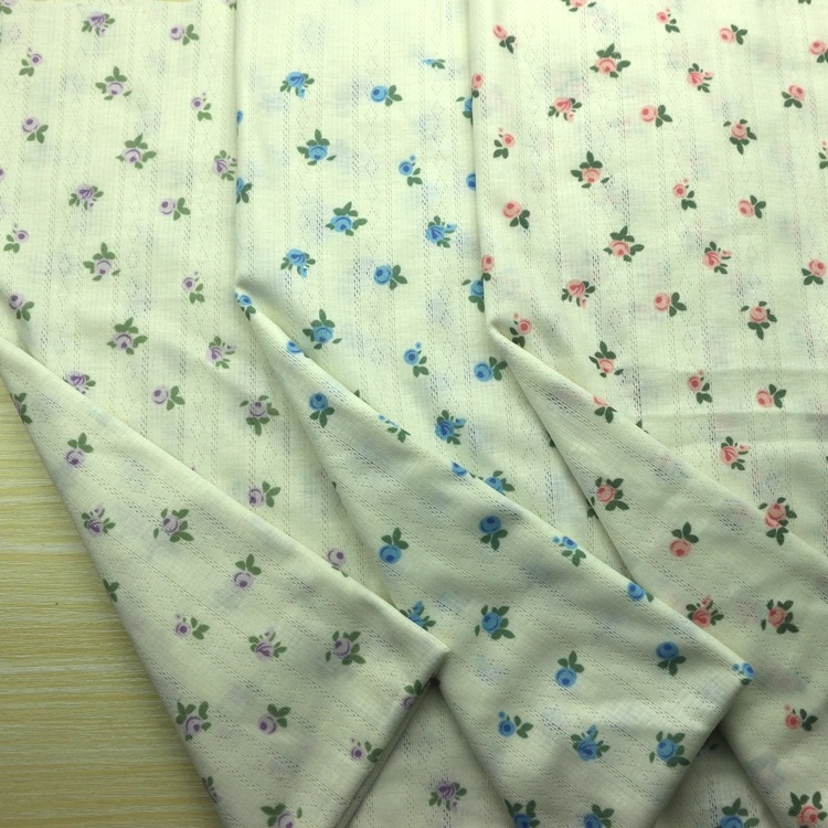 数码印花BM风法式小碎花镂空电脑大提花螺纹布移圈罗纹布服装面料