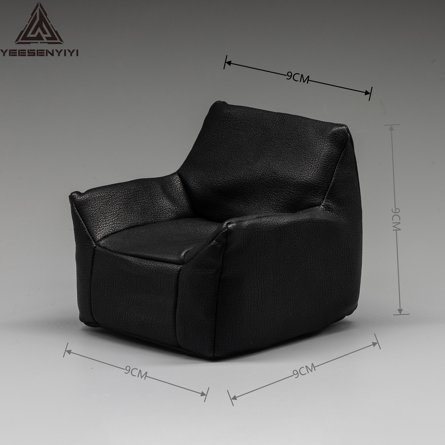 A black sofa