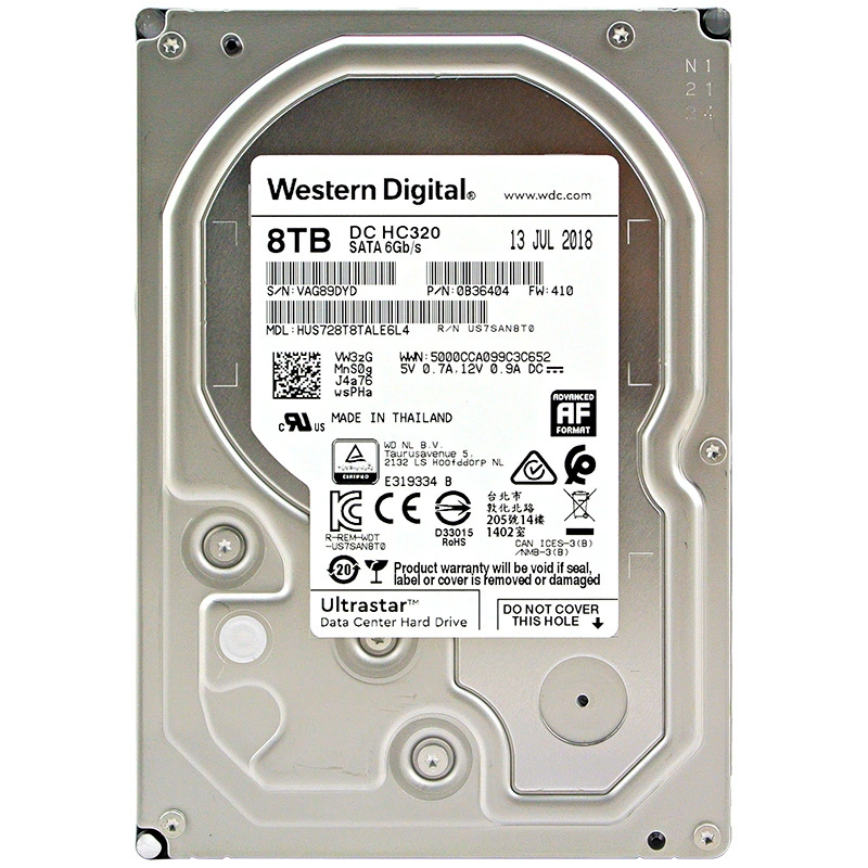 Жёсткий диск 3.5" Enterprise NAS 8 ТБ WD (Western Digital) WD/HUS728T8TALE6L4, 7.2K, 256 МБ