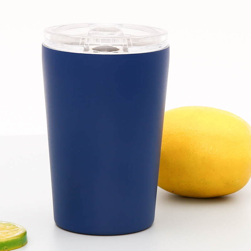 Taza de café de acero inoxidable 12oz/8oz, doble capa aislada, con tapa, taza de leche o viaje, venta directa de fábrica