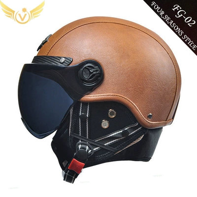 Motosiklet kaskı (dəbilqə) – Helmet - brown-short-tea-mirror