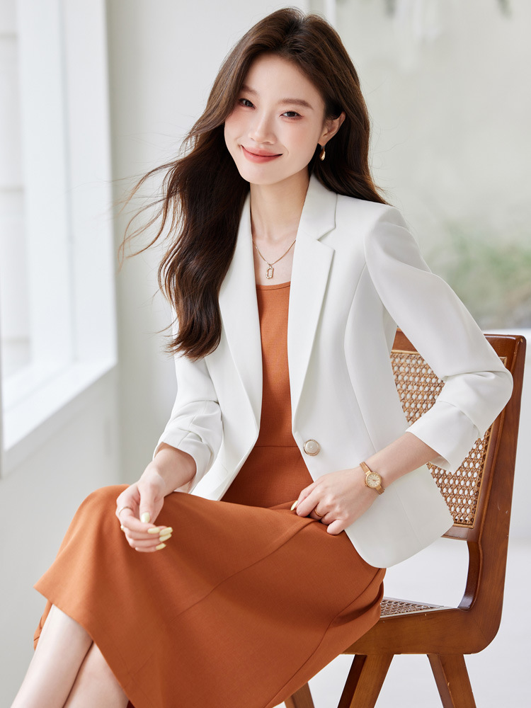 Pink Suit Jacket for Women Spring 2025 New High-End Elegant Slim Fit Work Clothing Professional Casual Suit Top