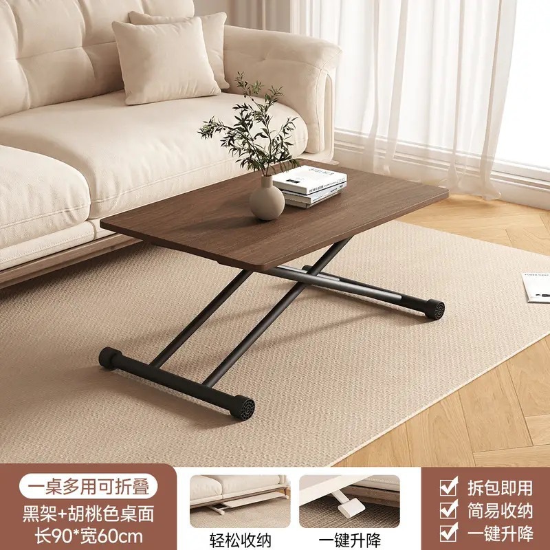 Folding Coffee Table, Movable Folding Dining Table, Household Small Apartment Side Table, Dining Table, Simple Table, Liftable Folding Table