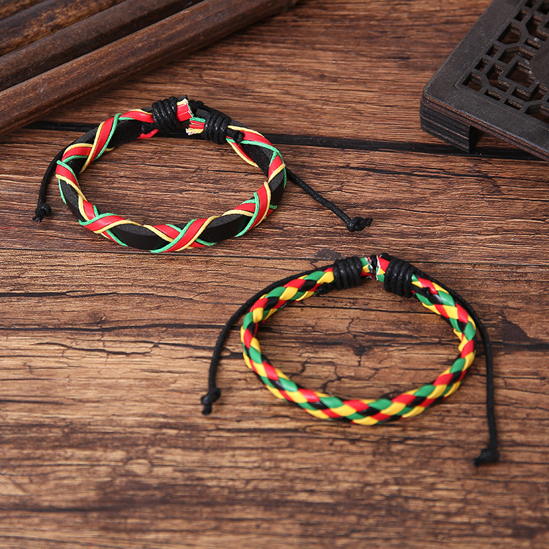 Men's Braided Leather Bracelet, Classic Rugged Charm Bracelet_voghion.com