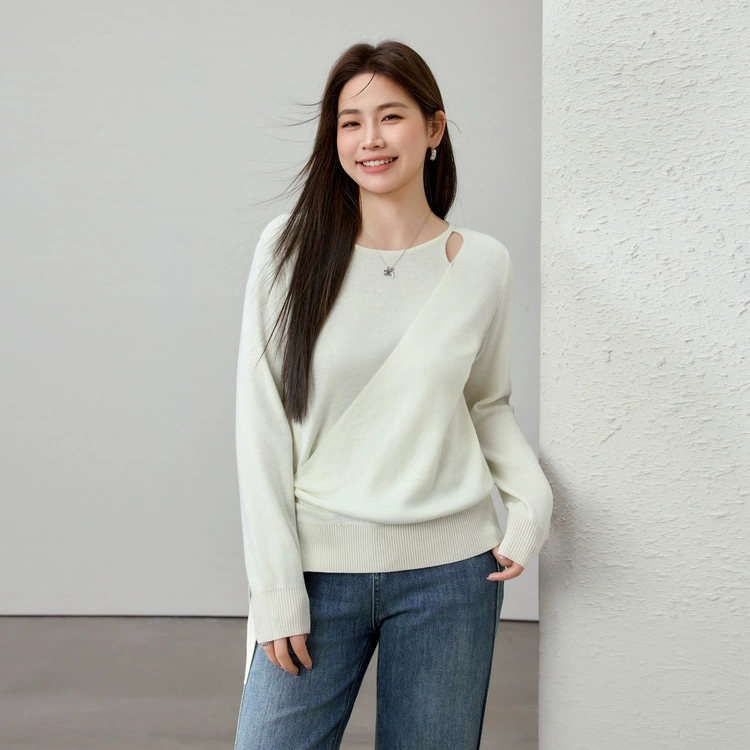 [Конструктор корейского нежного темперамента и тонкого свитера] Цветное шоу большой размер женский толстый mm2025 весенний новый