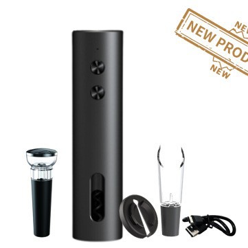 Kit de abertura de vino eléctrico de tres piezas recargable multifuncional doméstico de arranque automático de vino completo conjunto de abertura de botellas de vino tinto