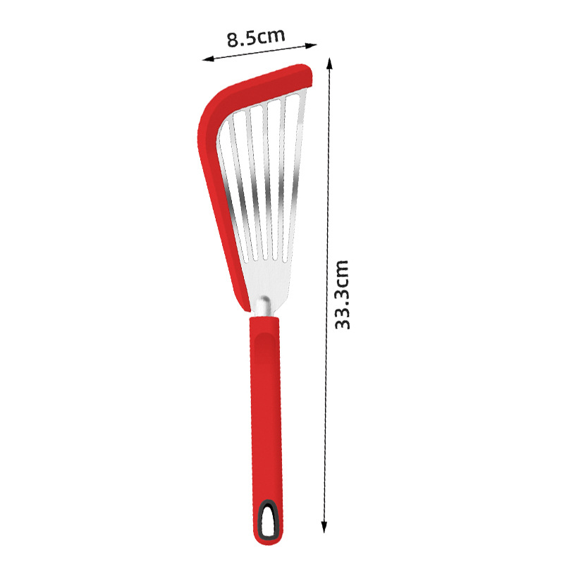 33.3cm 스테인레스 스틸 + 빨간색 실리콘 손잡이
