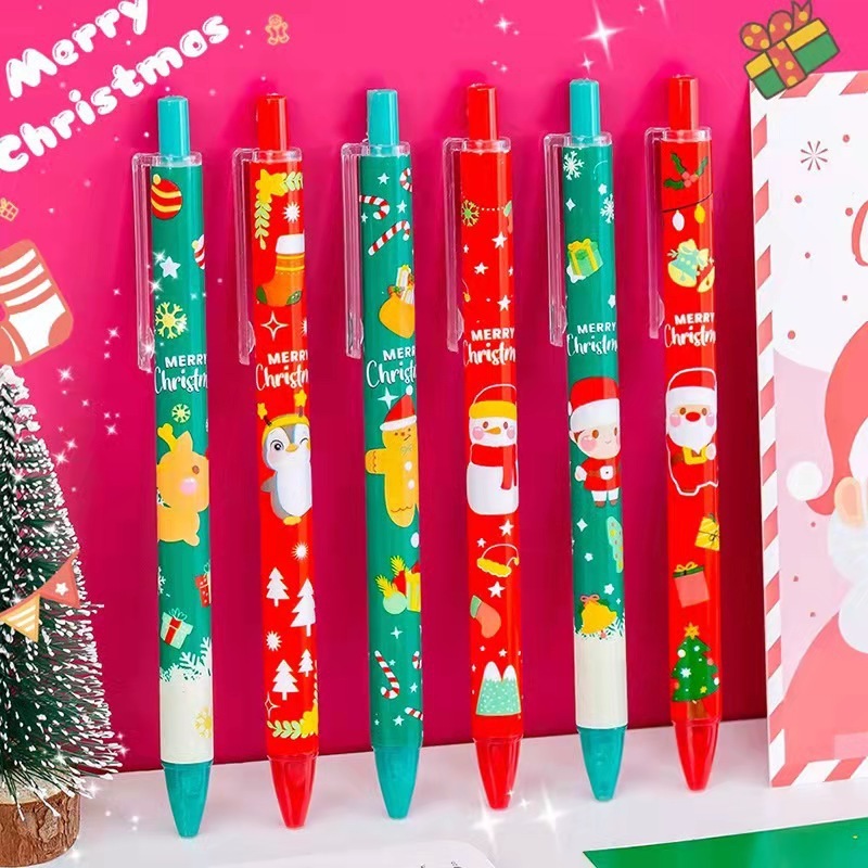 Cartoon Press Pen Elk Snow Cute Design Smooth and Continuous Ink Student Writing Artifact Christmas Gift Stationery Pen