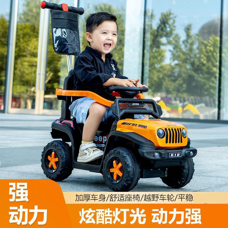 Internet celebridad coche de juguete para niños carro eléctrico ligero control remoto vehículo todoterreno columpio coche de juguete de carga puede sentarse personas