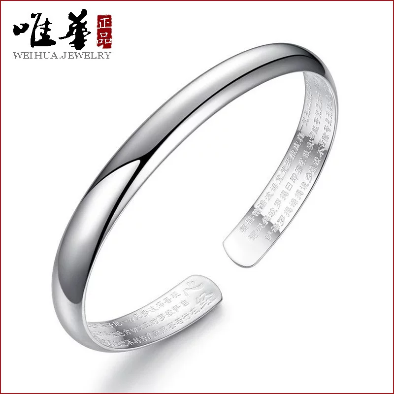 Retro silver glossy silver bracelet, fashionable jewelry, accessory, Japanese and Korean