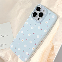 つや消し菲林iphone16携帯ケースアップル15pro max韓系insさくらんぼ小花14適用13硬