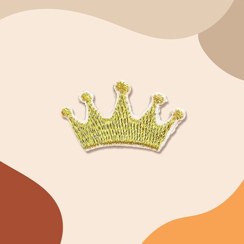 Cartoon Rainbow Crown Embroidered Patch for Clothes Decorative Shoes Hats Repair Adhesive Self-Adhesive Patches DIY Fabric Stickers