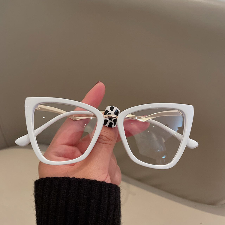 Retro Solid Color Ac Cat Eye Full Frame Optical Glasses display picture 3