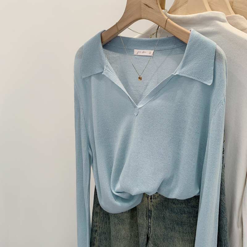 Brand Discount Lyocell Tencel Linen Thin Sun Protection Cover-Up Long-Sleeved T-Shirt for Women Summer 2025 New Loose Top