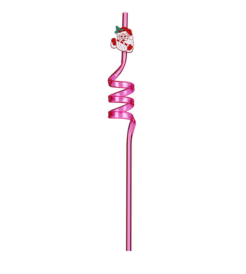 10g Weight Drinking Straw Kitchen and drinking utensils Tableware Event & Party Supplies Resin Material Christmas Festival Christmas Hat, Santa Claus Pattern Cute Style Christmas Cute Christmas Hat Santa Claus Resin Tableware 6