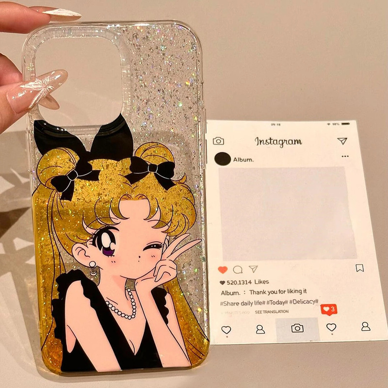 Cute Girl-Themed Phone Case for Apple 18 Pro, iPhone 17 Glitter Case, 14 Japanese and Korean Style, 16 Large Hole Design, 15 Imd Case Cute Girl-Themed Phone Case for Apple 18 Pro, iPhone 17 Glitter Case, 14 Japanese and Korean Style, 16 Large Hole Design, 15 Imd Case