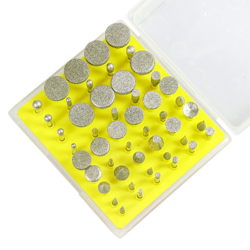 50 件装金刚石磨头套装磨毛刺适用于磨料旋转工具 磨头金刚石毛刺