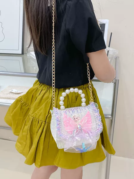Girls' Bags, Pearl Handbags, Small Chanel-Style Handbags, Shoulder Bags, Accessories, Princess Bags, Portable for Kindergarten Wear