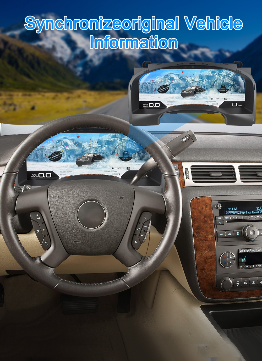 Suitable for Chevrolet Tahoe/Gmc /Yukon Special Full Lcd Instrument Panel 15.1 Inch 6 Ui Options