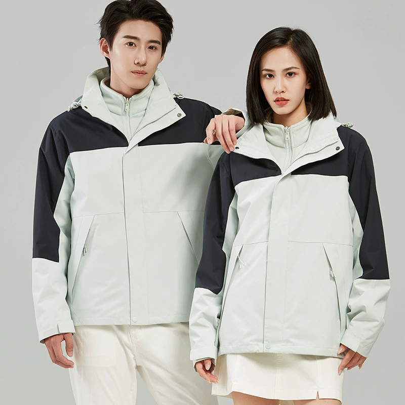 2023 Зимнее пальто «Три в одном», мужская и женская фабричная одежда из двух частей, альпинистская одежда, съемное пальто 230805
