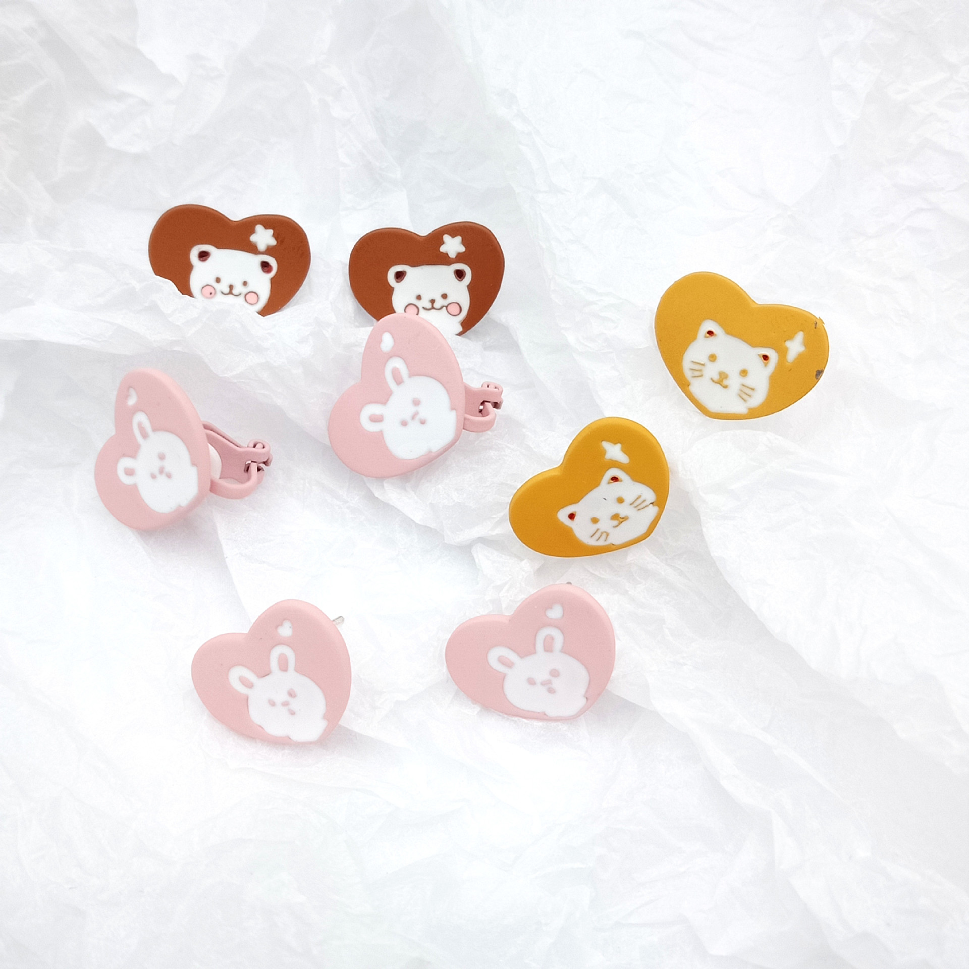 Cute Bear Alloy Stoving Varnish Ear Studs display picture 1