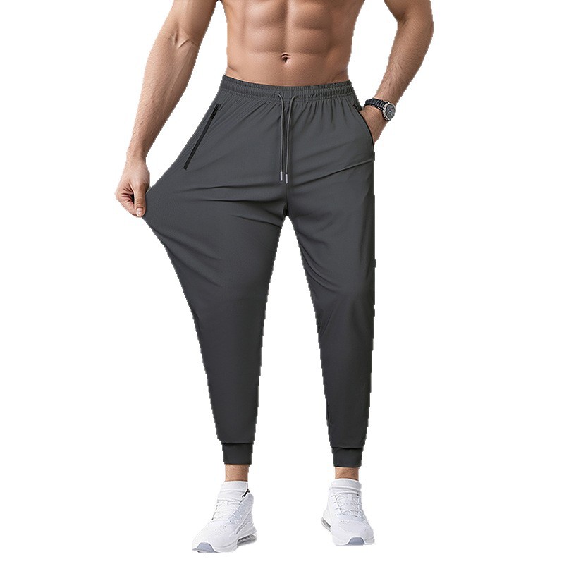 Pantalones de verano para hombres pantalones casuales pantalones deportivos sueltos nuevos tipos coreanos de hielo húmedo delgado pantalones de aire acondicionado pantalones