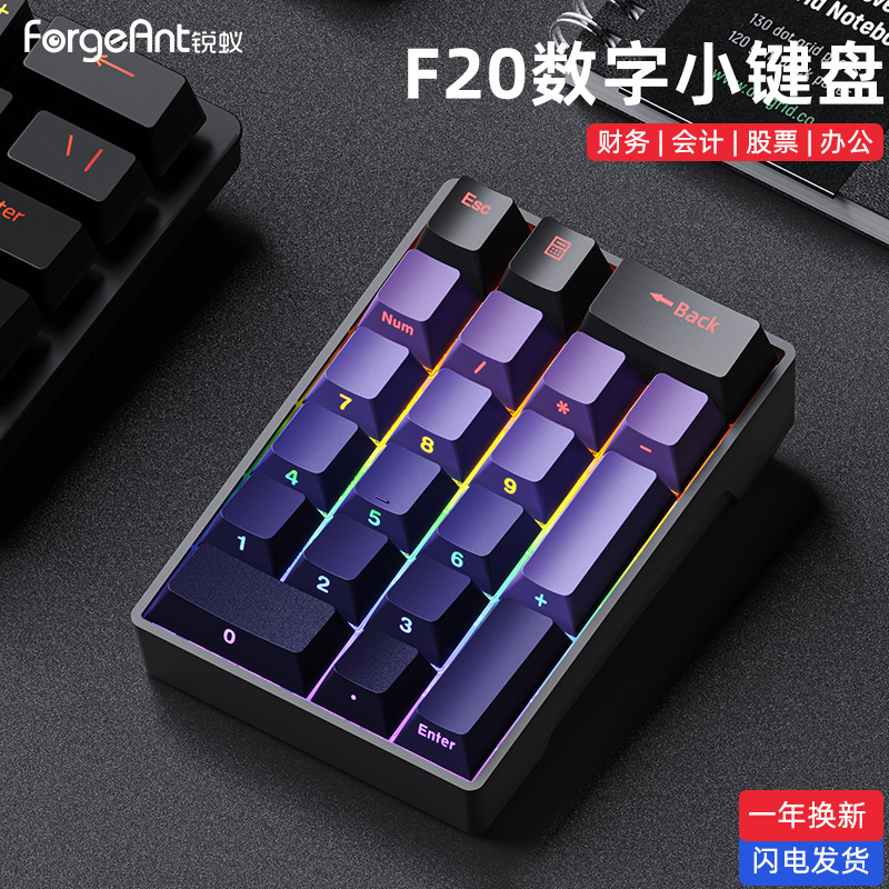 Ruiyi F20 デジタルメカニカルキーパッド有線 20 キーラップトップ外部ミニポータブル財務オフィス|undefined