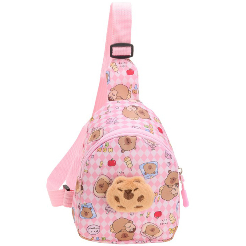 Bolso de niños encantador, bolso de mochila infantil de dibujos animados, bolso de cambio para bebés extranjeros, bolso de pecho de niña al aire libre