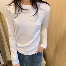 春秋新款纯欲辣妹长袖T恤女2025百搭打底衫修身显瘦纯棉圆领上衣