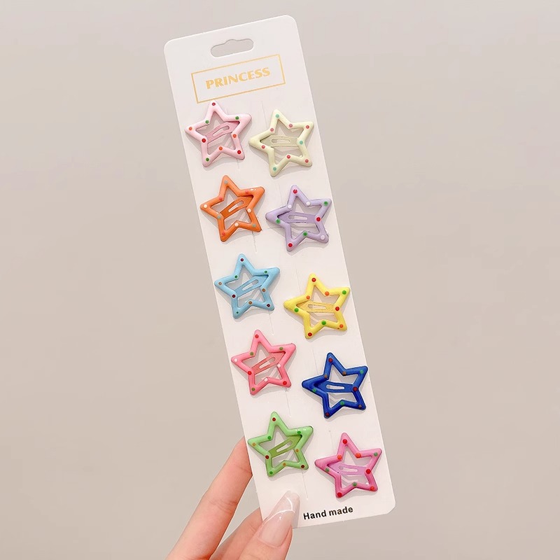 Bonitos pinzas de cabello de estrellas para niños pinzas de cabello de bebés niñas frente lateral pinzas de cabello de frangeo pinzas de dopamina pinzas de cabello