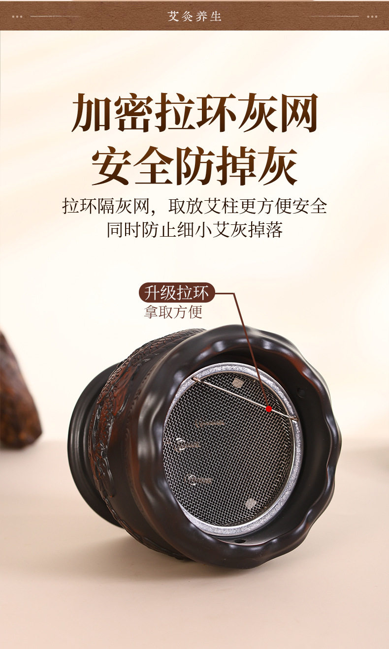 Double-Layer Lotus Moxa Cupping Jar Bian Stone Guasha Massage Tool Full Body Moxibustion Device Home Use 500g Gift Set preparation