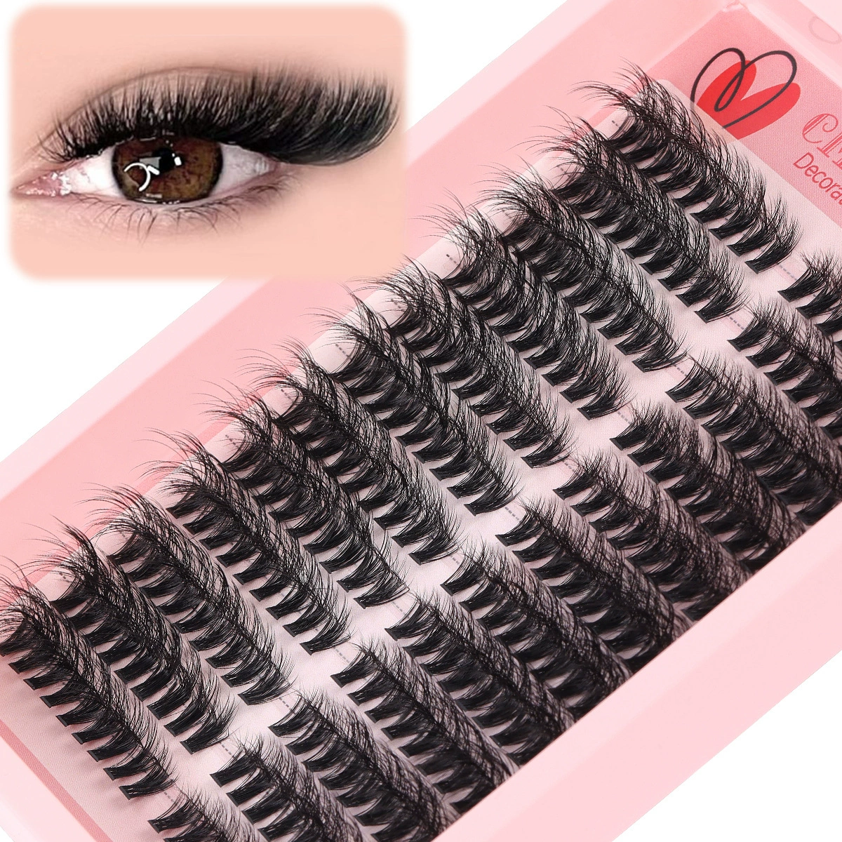 Cluster D-curve False Eyelashes, 216 Single Clusters, 8–16 mm, DIY Segmented Grafting Sets
