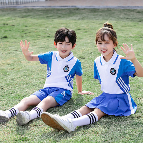 Children's Summer Performance School Uniforms for Primary School Students, Including Boys and Girls, Class Uniforms, Kindergarten School Uniforms, Short-Sleeved Sports Sets