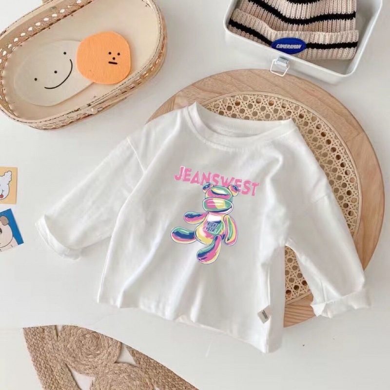 Длинные рукава: Белый [Разноцветный медведь]