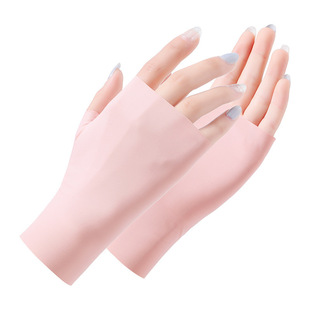 Driving Sun Protection Gloves Women's Half-finger Outdoor Cycling Electric Bike Thin Anti-ultraviolet Summer Ice Silk Gloves