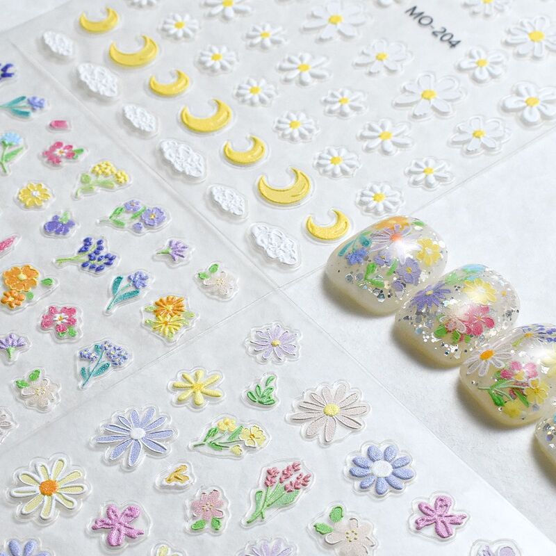 Spring Colorful Wildflower Nail Art Stickers, Spring Romantic Oil Painting Small Flowers, Fresh and Cute Nail Art Stickers Spring Colorful Wildflower Nail Art Stickers, Spring Romantic Oil Painting Small Flowers, Fresh and Cute Nail Art Stickers