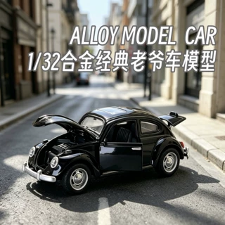 彩盒装1/32合金复古老爷车模型可开门声光儿童玩具模型摆件批发