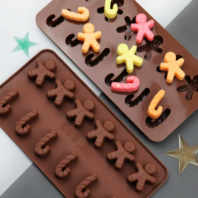 蓝调 Spot gingerbread man Christmas series silicone handmade soap, cold soap lacquer wax grain mold