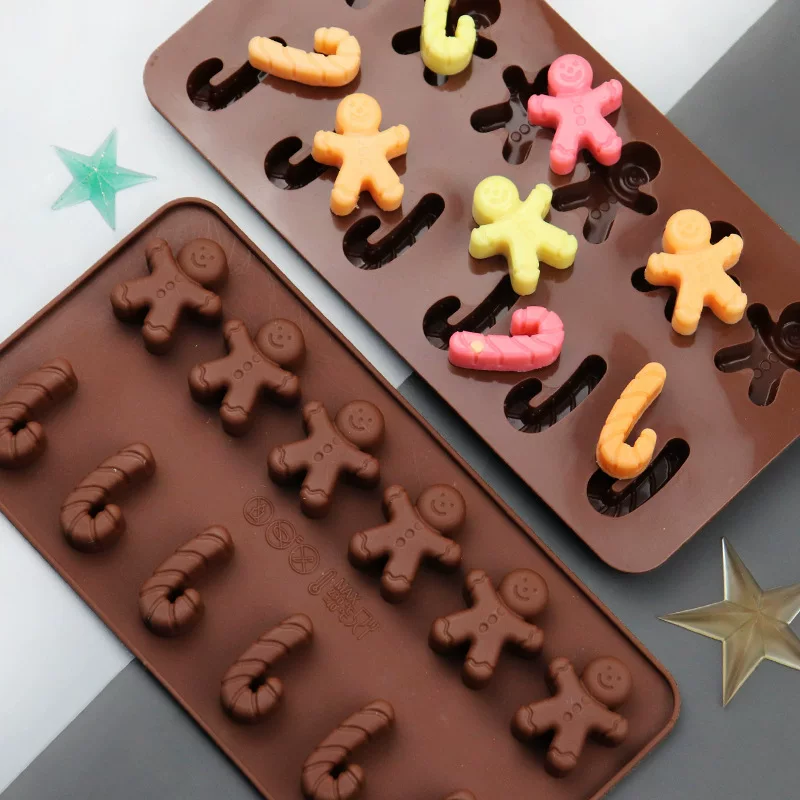 蓝调 Spot gingerbread man Christmas series silicone handmade soap, cold soap lacquer wax grain mold