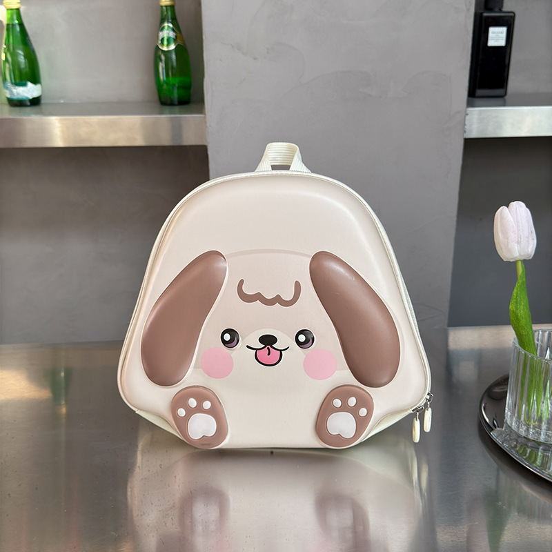 Nuevo paquete de cáscara de huevo para niños lindo perrito en forma de jardín de infantes mochila de hombro para niños y niñas